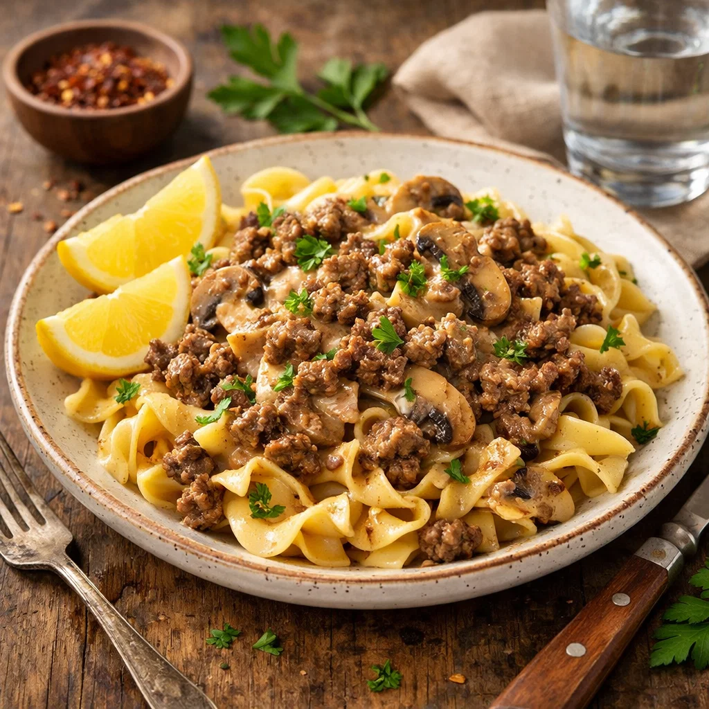 Ground Beef Stroganoff