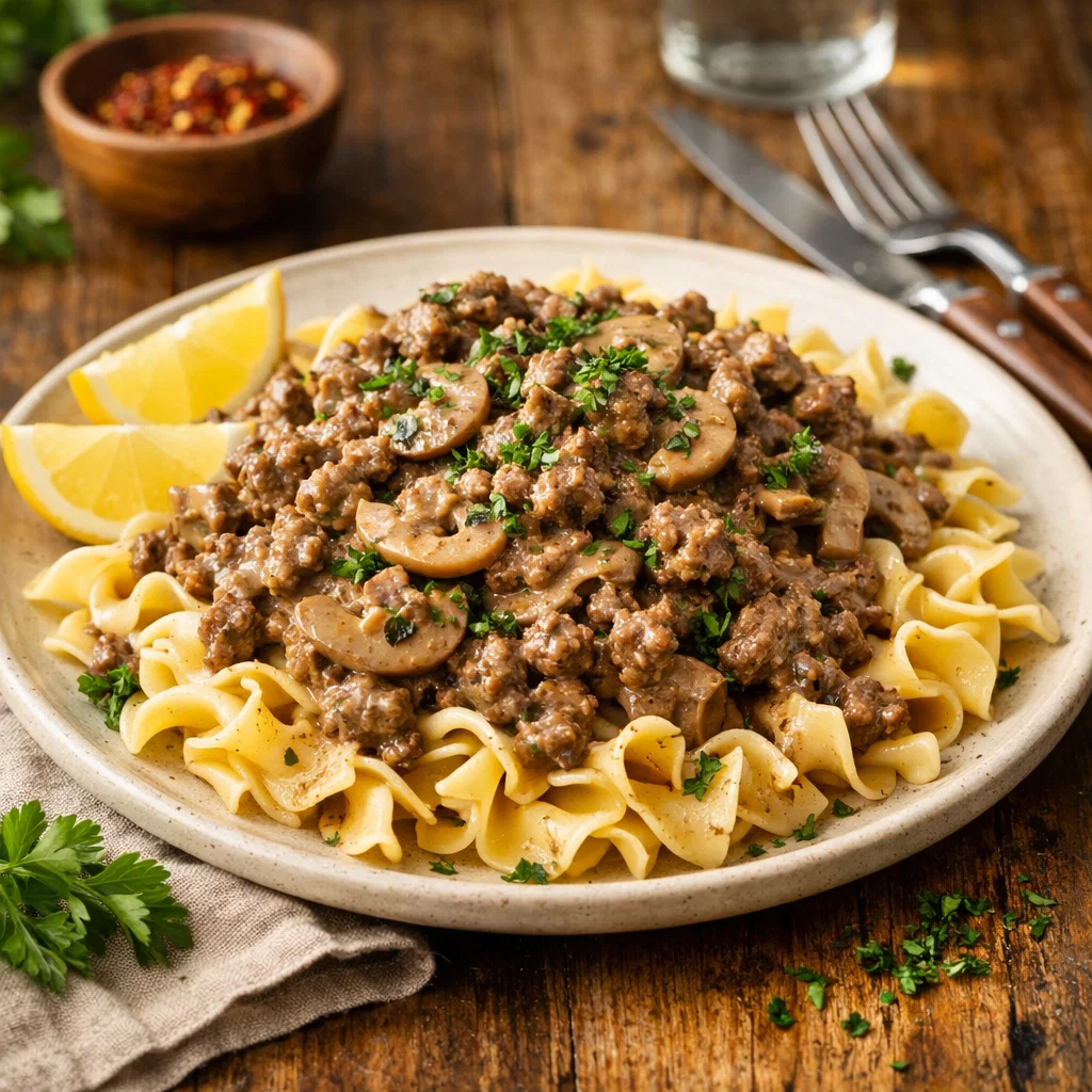 Ground Beef Stroganoff