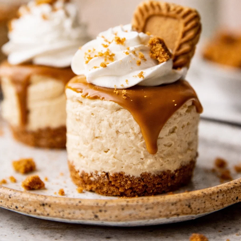 No Bake Mini Biscoff Cheesecakes