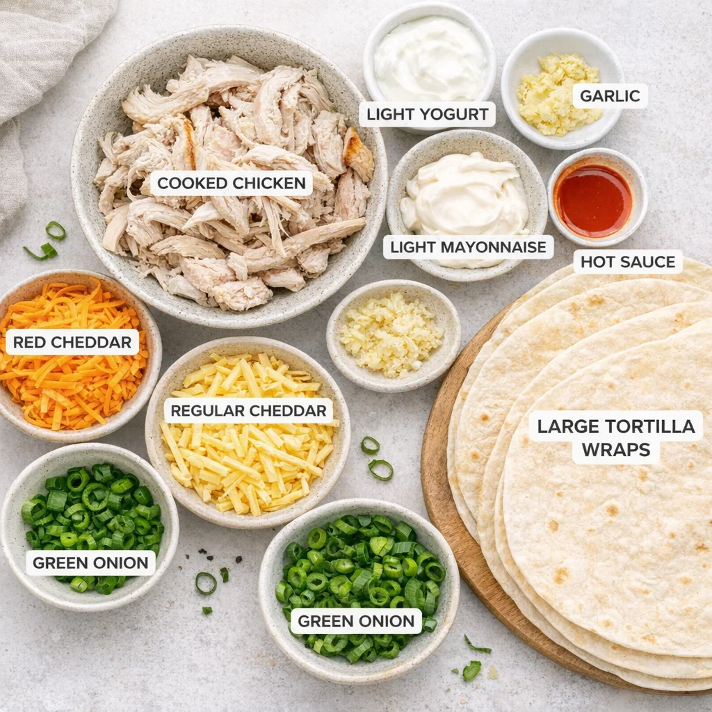 Cheesy Garlic Chicken Wraps