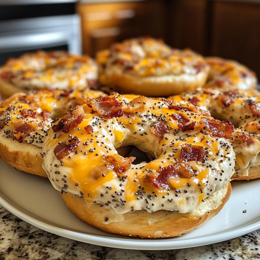 Creamy Bacon Cheddar Bagels