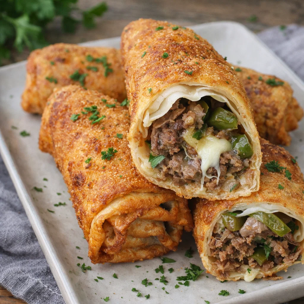 Philly Cheesesteak Egg Rolls