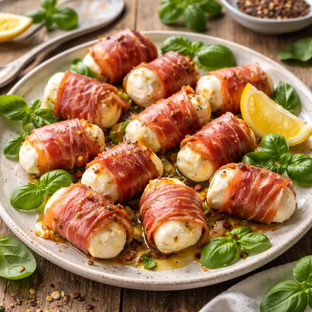 Prosciutto Wrapped Mozzarella Bites