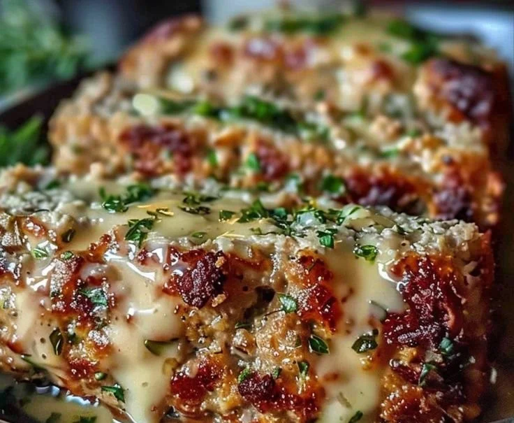 Garlic Parmesan Chicken Meatloaf